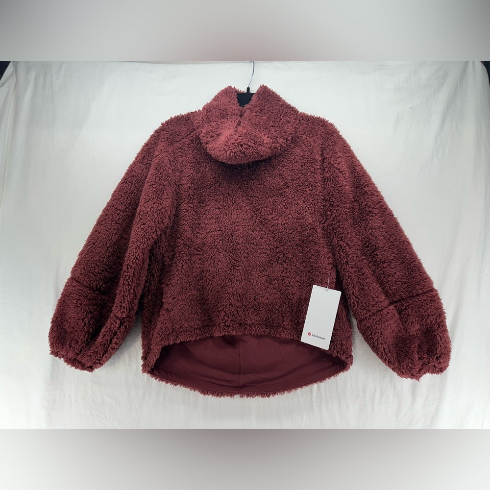 Lululemon Warmth Restore Sherpa Pullover Cowlneck Sweater Savannah Red Size XS/S